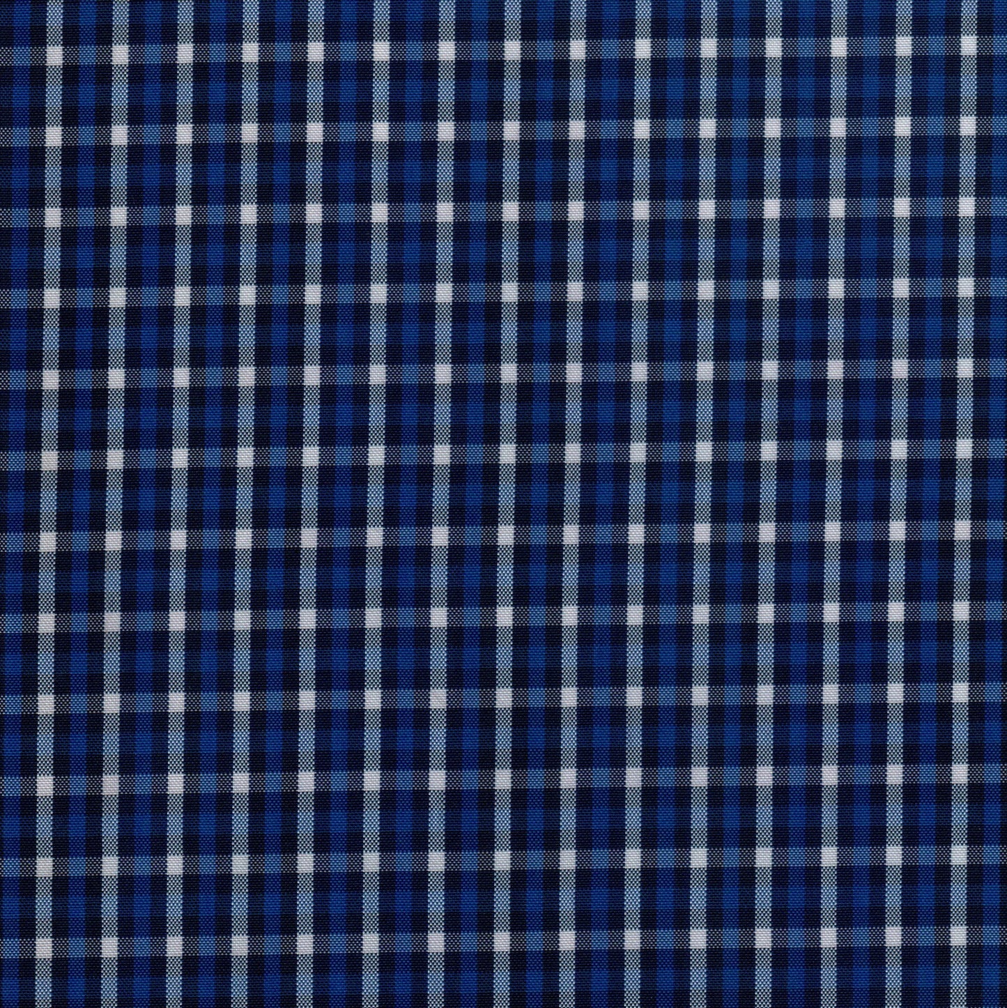 Tela escocesa de poliéster SchoolLine, tejido a cuadros azul marino y blanco, ideal para uniformes escolares