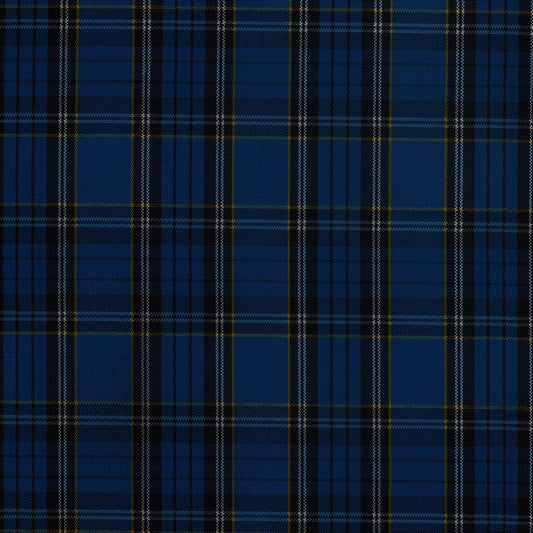 Tela escocesa de poliéster SchoolLine en azul con cuadros, ideal para uniformes escolares.