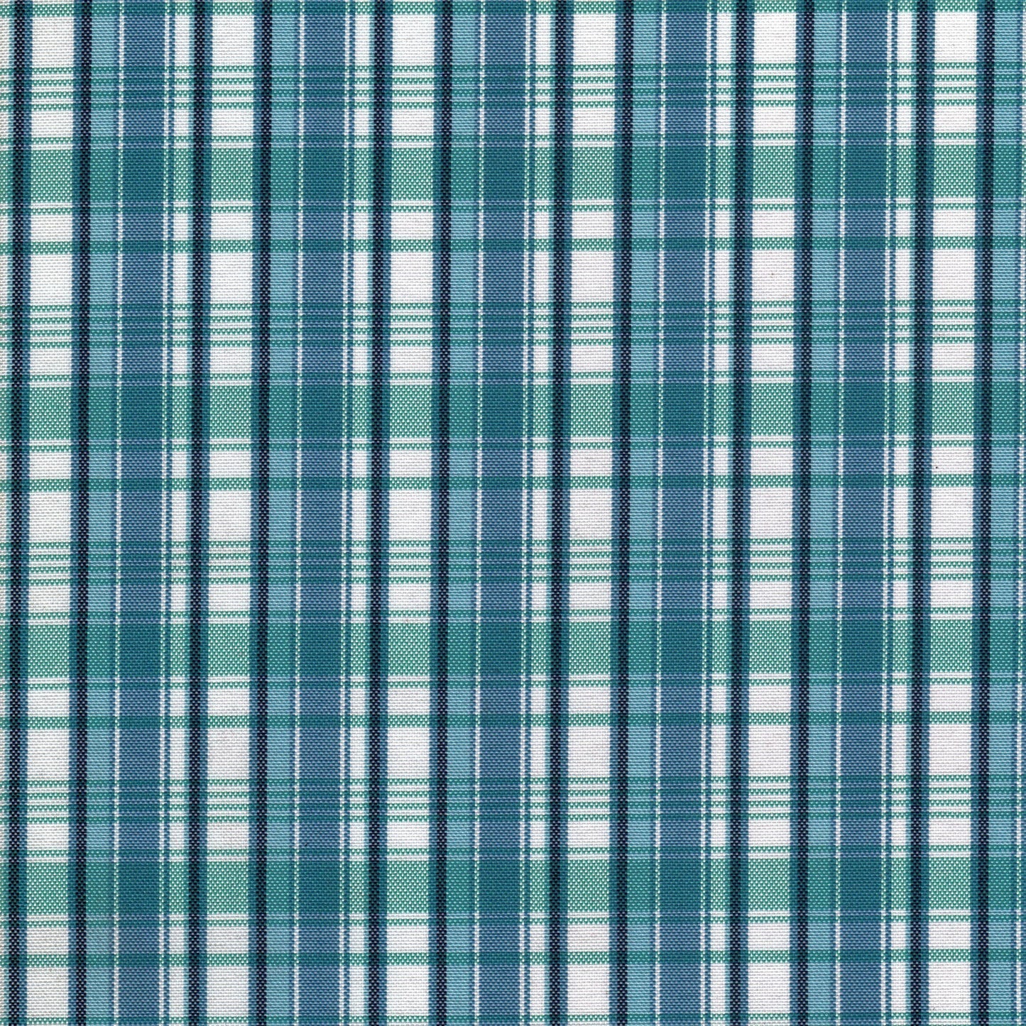 Tela escocesa de poliéster SchoolLine con patrón tartán azul y verde, ideal para uniformes escolares e institucionales.