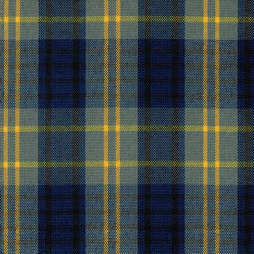 Tela escocesa de poliéster para uniformes, diseño azul/gris con rayas amarillas, SchoolLine.