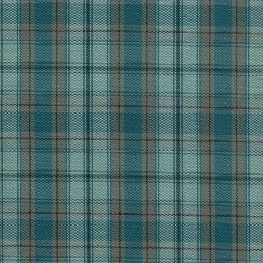 Tela escocesa de poliéster SchoolLine; tartán azul y gris para uniformes escolares.