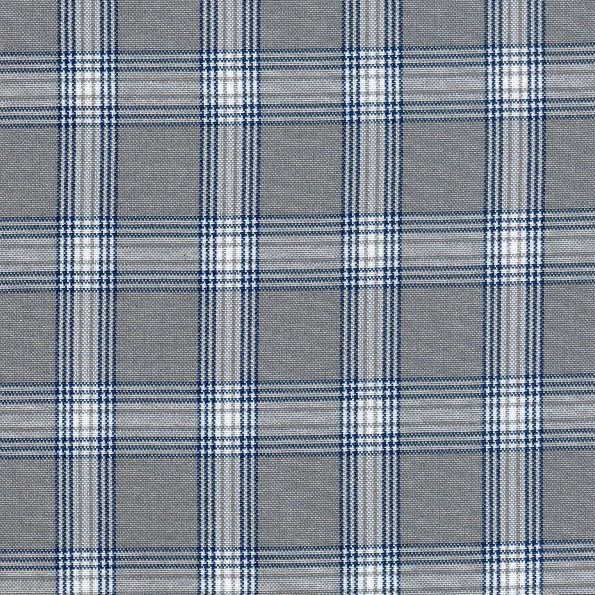 Tela escocesa de poliéster SchoolLine, azul marino y blanco a cuadros, ideal para uniformes escolares.