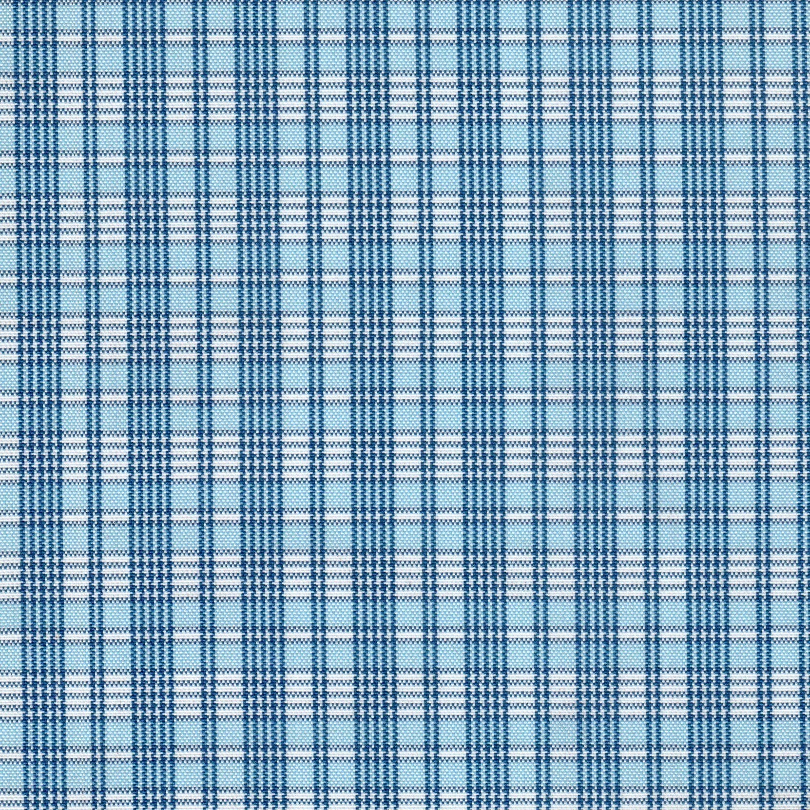 Tela escocesa de poliéster SchoolLine azul y blanco con diseño tartán, ideal para uniformes escolares e institucionales.