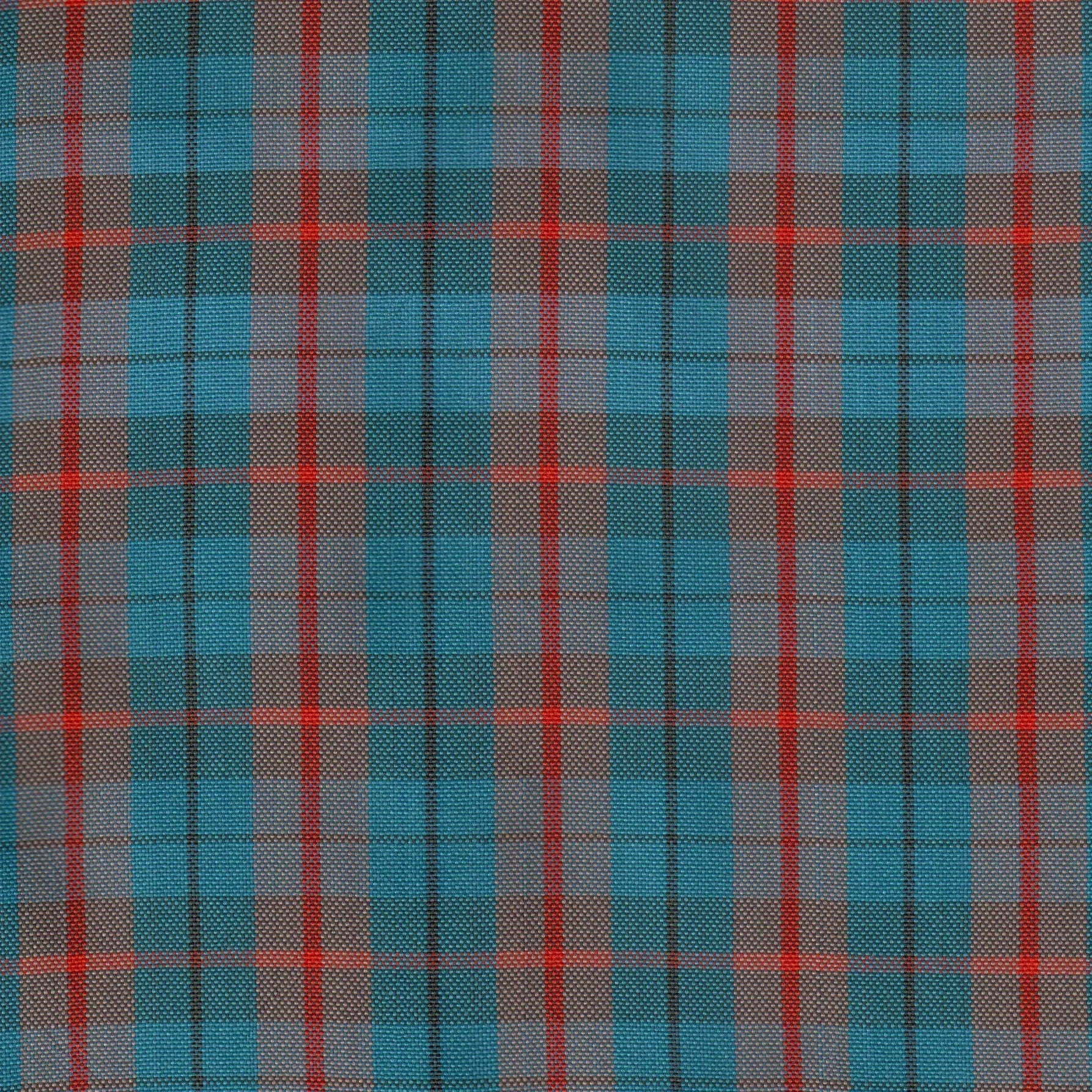 Tela escocesa de poliéster SchoolLine: tartán turquesa-rojo gris, tela para uniformes escolares e institucionales