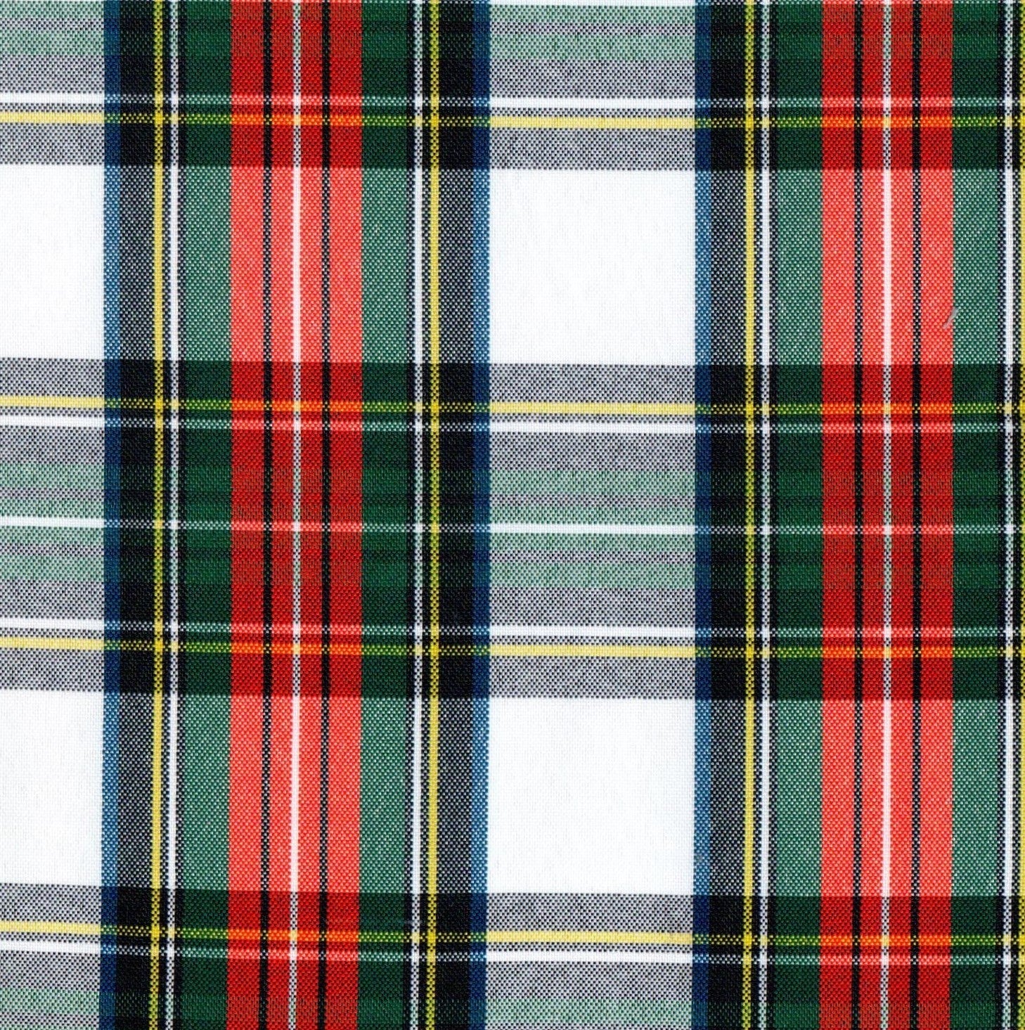 Tela escocesa de poliéster SchoolLine, tartán verde, rojo y azul, ideal para uniformes escolares e institucionales.