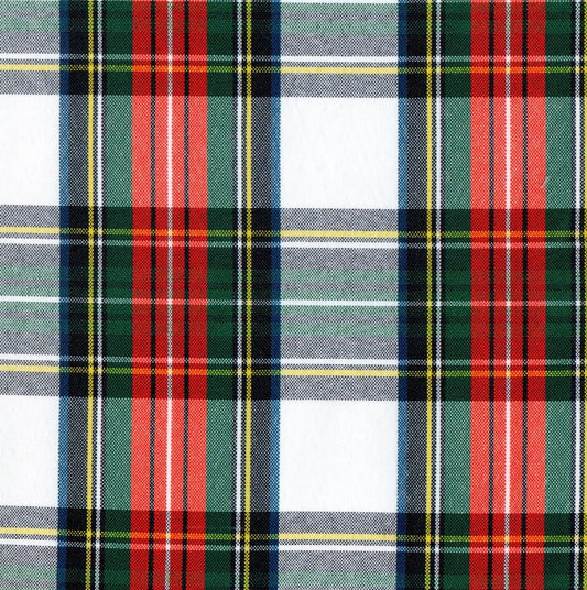 Tela escocesa de poliéster SchoolLine, tartán verde, rojo y azul, ideal para uniformes escolares e institucionales.