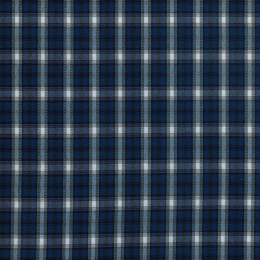 Tela escocesa de poliéster SchoolLine 13001161, azul marino con cuadros gris, ideal para uniformes escolares e institucionales