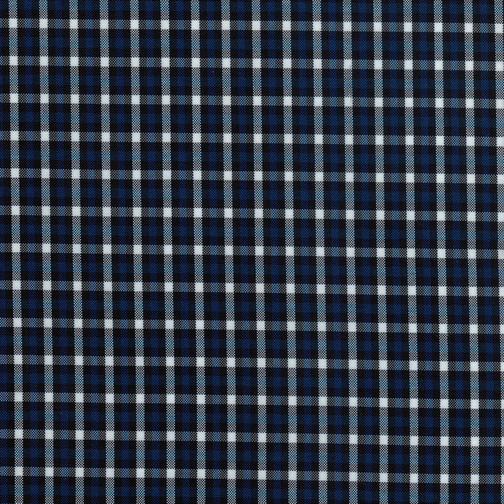 Tela escocesa de poliéster azul marino y blanco, diseño tartán; ideal para uniformes escolares e institucionales, SchoolLine.