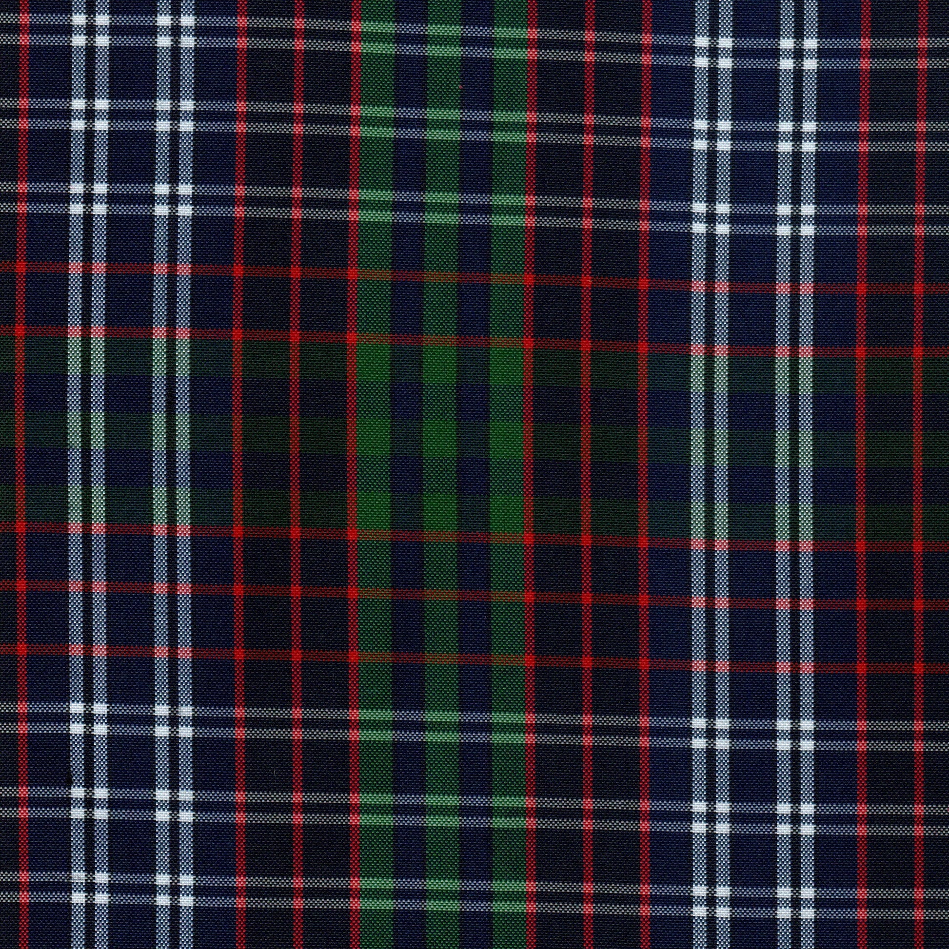 Tela escocesa de poliéster SchoolLine – cuadros azul marino, rojo y verde, ideal para uniformes escolares e institucionales.