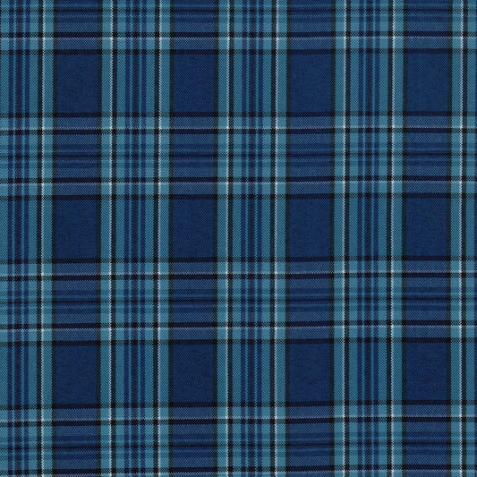 Tela escocesa de poliéster en azules con cuadro tartan, ideal para uniformes escolares e institucionales SchoolLine