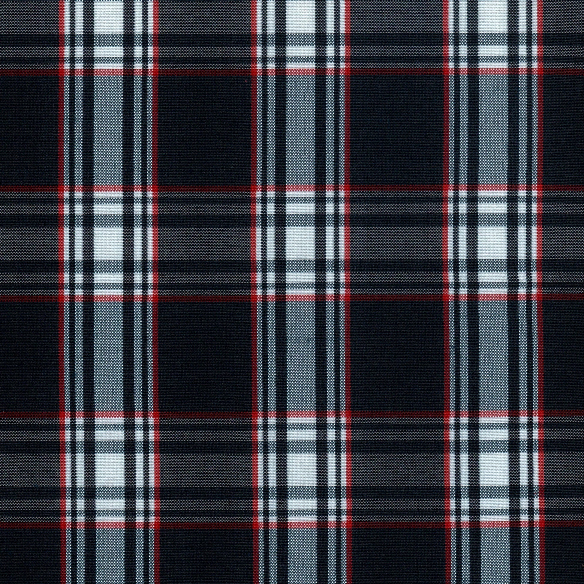 Tela escocesa de poliéster SchoolLine, cuadros azul marino, gris y rojo, para uniformes escolares e institucionales