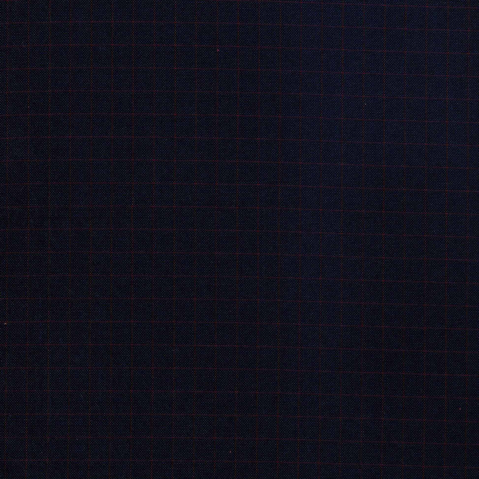 Tela escocesa de poliéster SchoolLine azul marino y rojo con cuadros; ideal para uniformes escolares e institucionales.