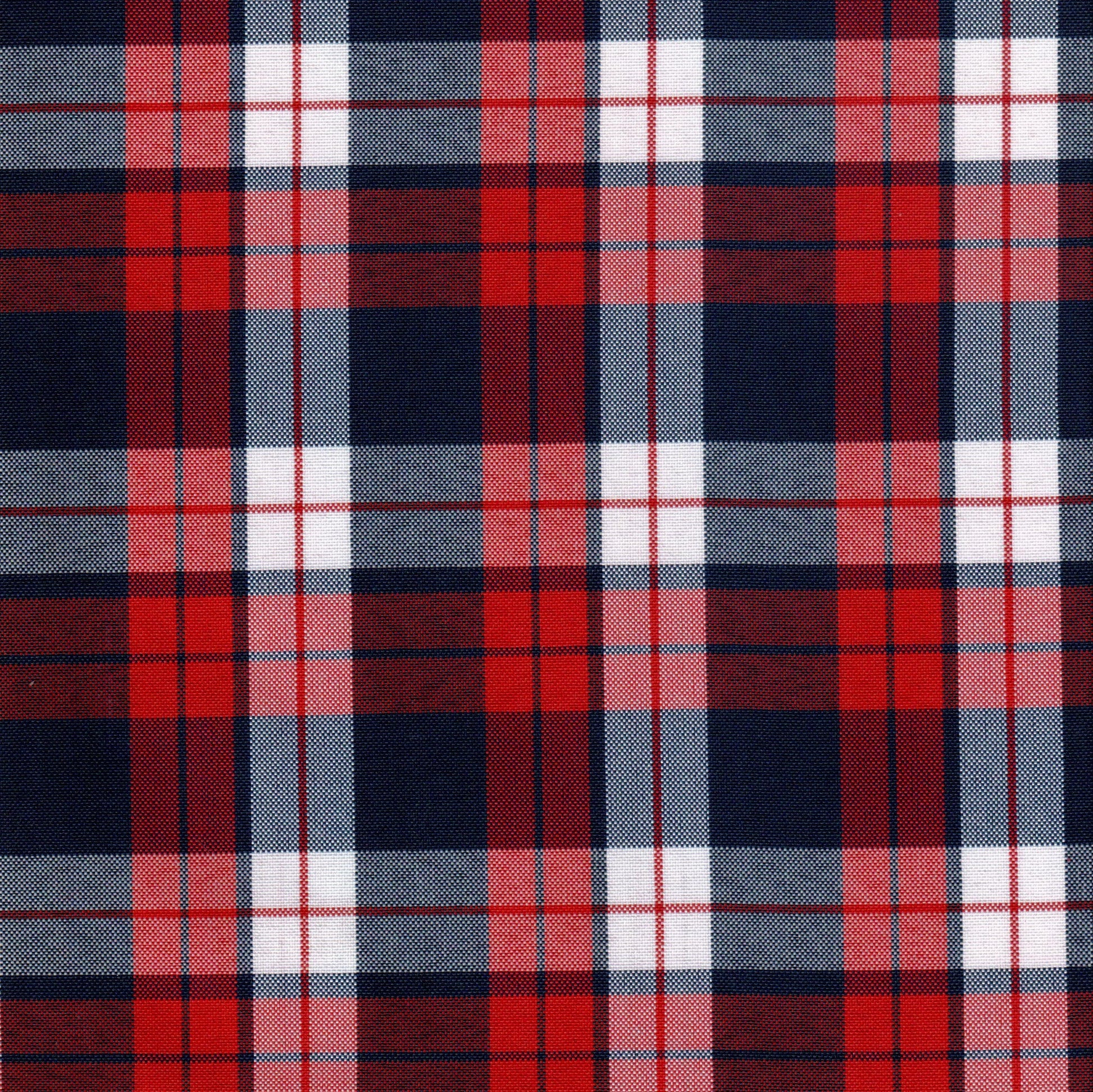 Tela escocesa de poliéster SchoolLine roja, diseño cuadro tartán, ideal para uniformes escolares e institucionales