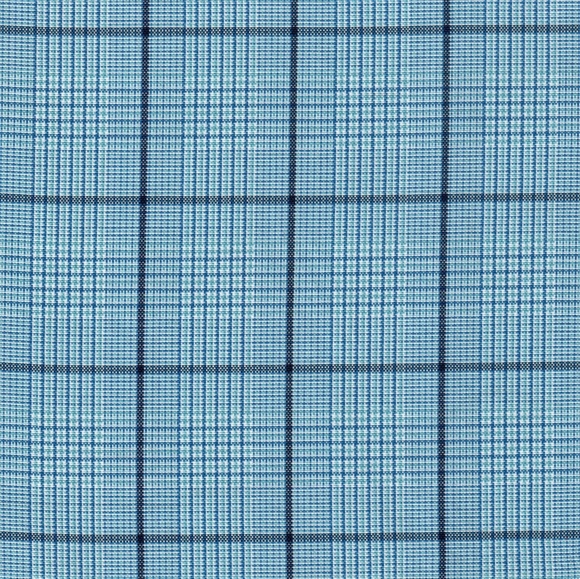 Tela escocesa de poliéster SchoolLine en tonos azules con cuadro tartán, ideal para uniformes escolares e institucionales.