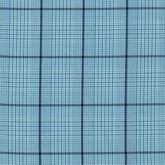 Tela escocesa de poliéster SchoolLine en tonos azules con cuadro tartán, ideal para uniformes escolares e institucionales.