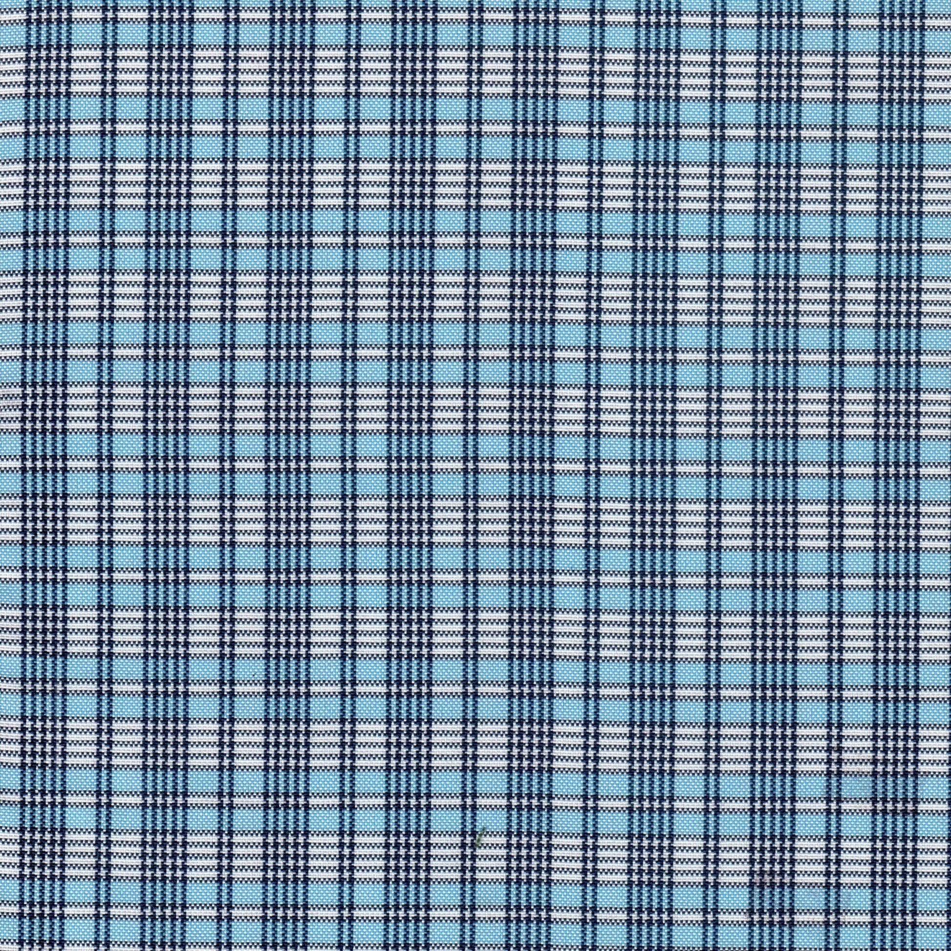 Tela escocesa de poliéster azul claro y marino con cuadro tartán; ideal para uniformes escolares e institucionales SchoolLine