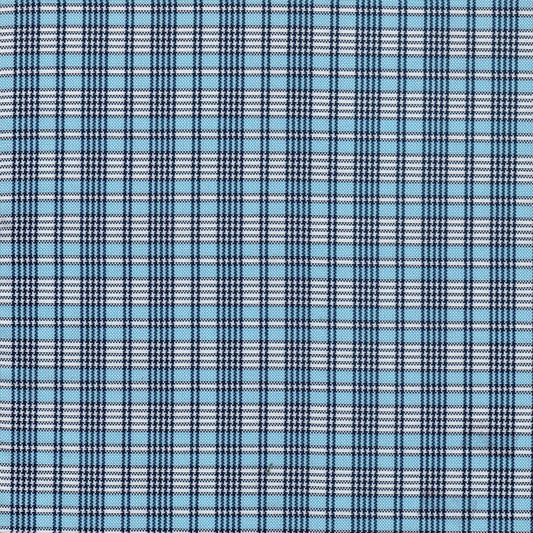 Tela escocesa de poliéster azul claro y marino con cuadro tartán; ideal para uniformes escolares e institucionales SchoolLine
