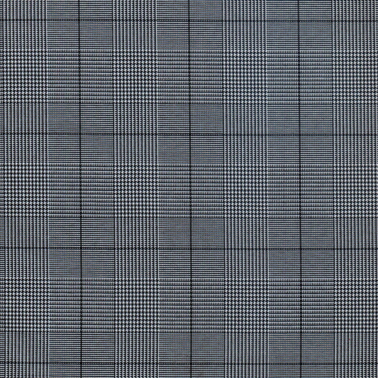 Tela escocesa de poliéster SchoolLine, tartán azul y gris, ideal para uniformes escolares e institucionales.