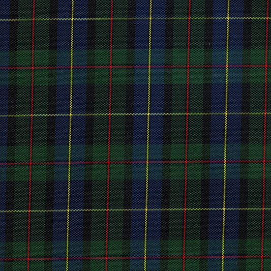 Tela escocesa de poliéster SchoolLine en tartán azul marino, verde y rojo; ideal para uniformes escolares e institucionales