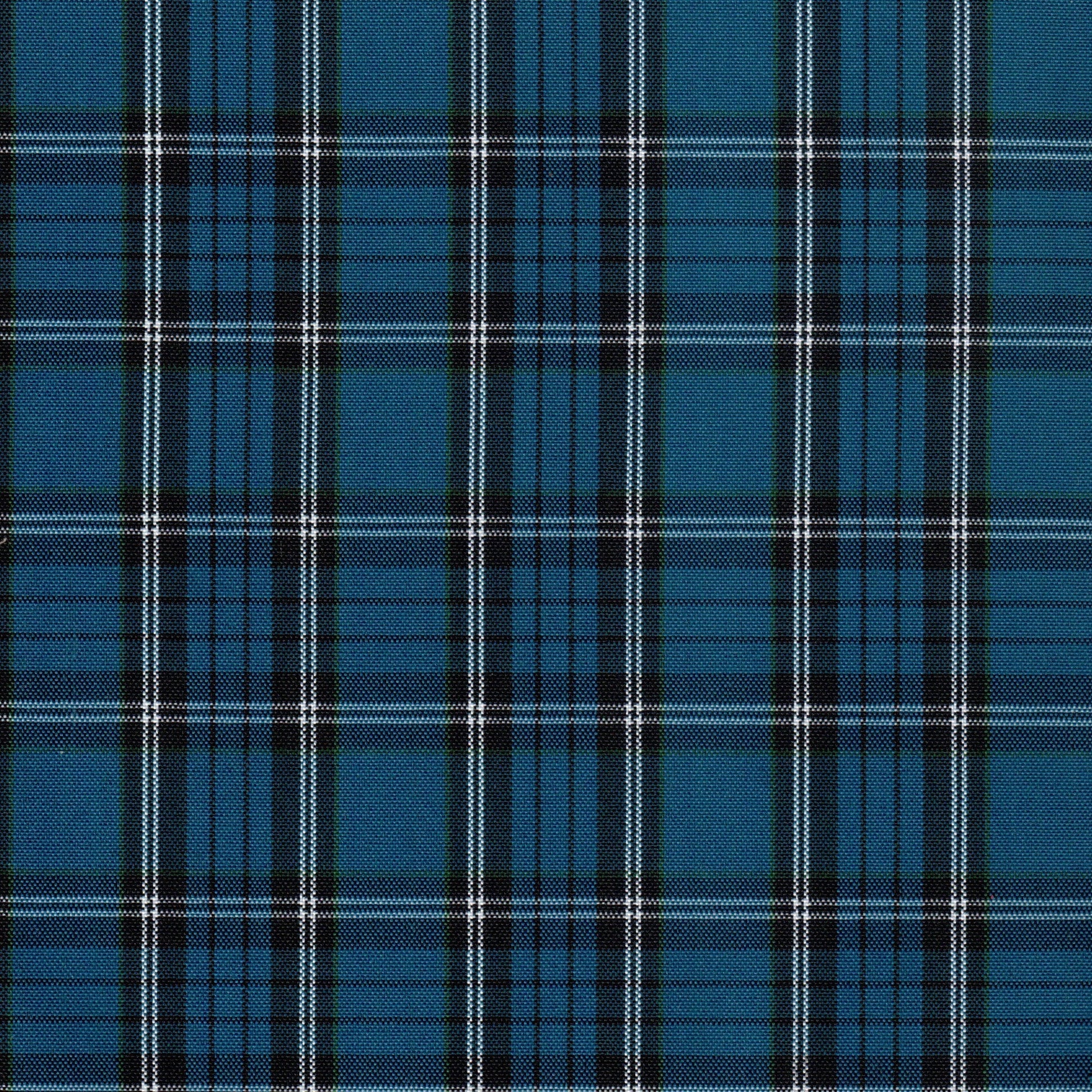 Tela escocesa de poliéster SchoolLine en azul intenso y azul marino, ideal para uniformes escolares.