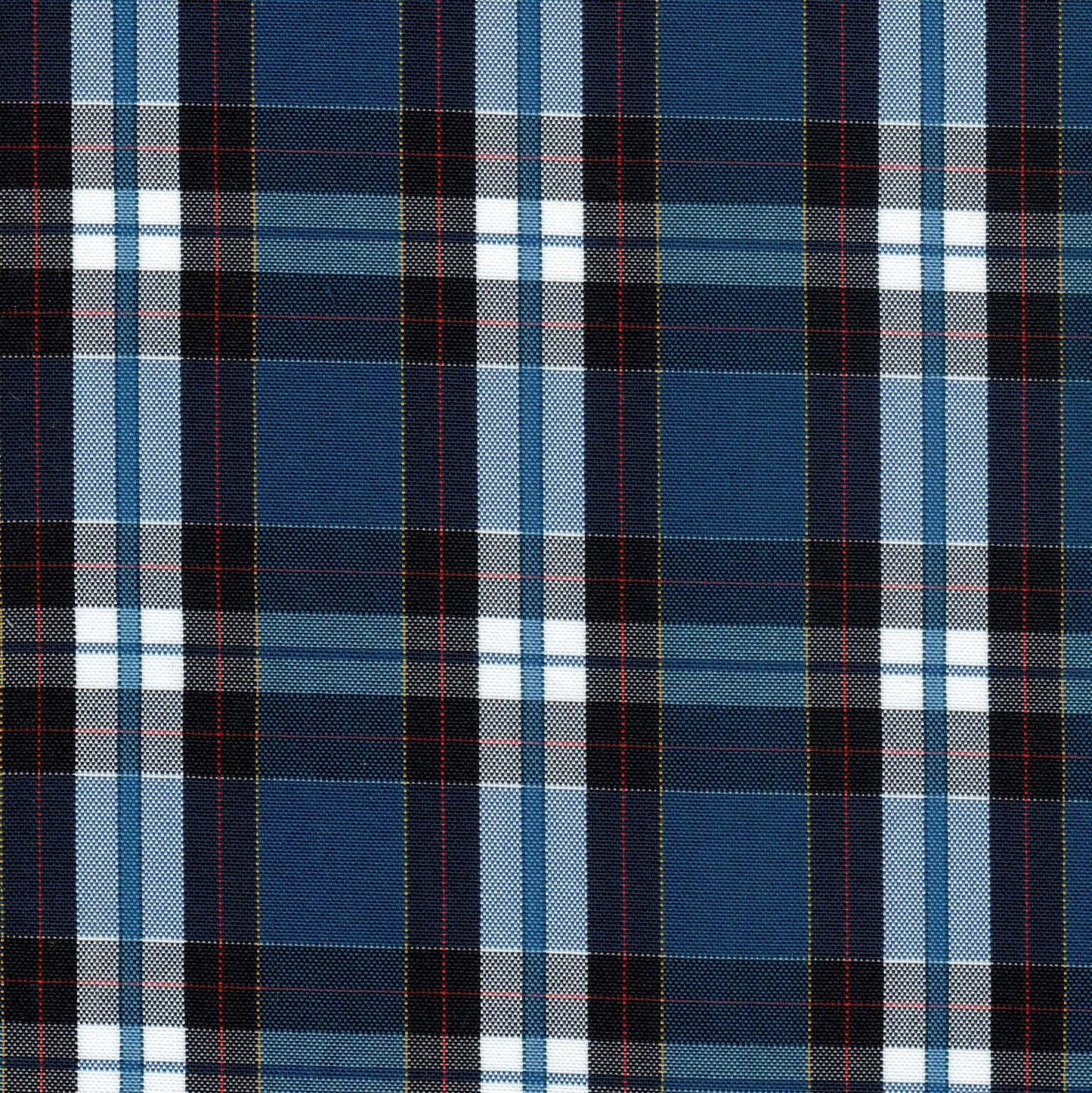 Tela Escocesa de Poliéster uniforme SchoolLine, azul marino y azul claro con cuadros blancos, ideal para uniformes escolares.