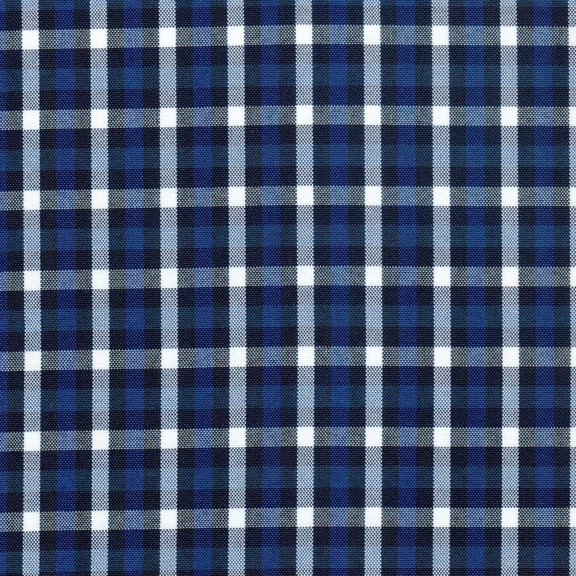 Tela escocesa de poliéster azul marino y blanco tartán, ideal para uniformes escolares e institucionales, SchoolLine