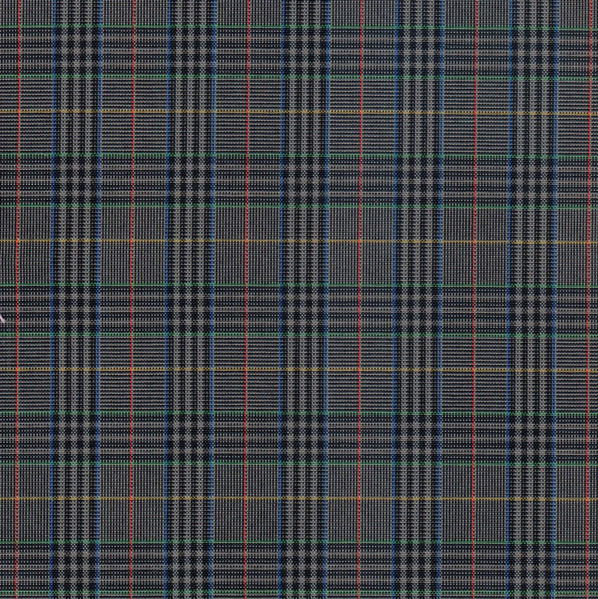 Tela escocesa de poliéster SchoolLine, tartán azul, rojo y verde, ideal para uniformes escolares e institucionales.