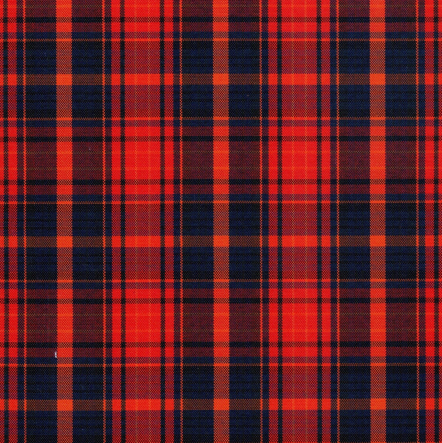 Tela escocesa de poliéster, cuadros naranja-azul marino, ideal para uniformes escolares SchoolLine