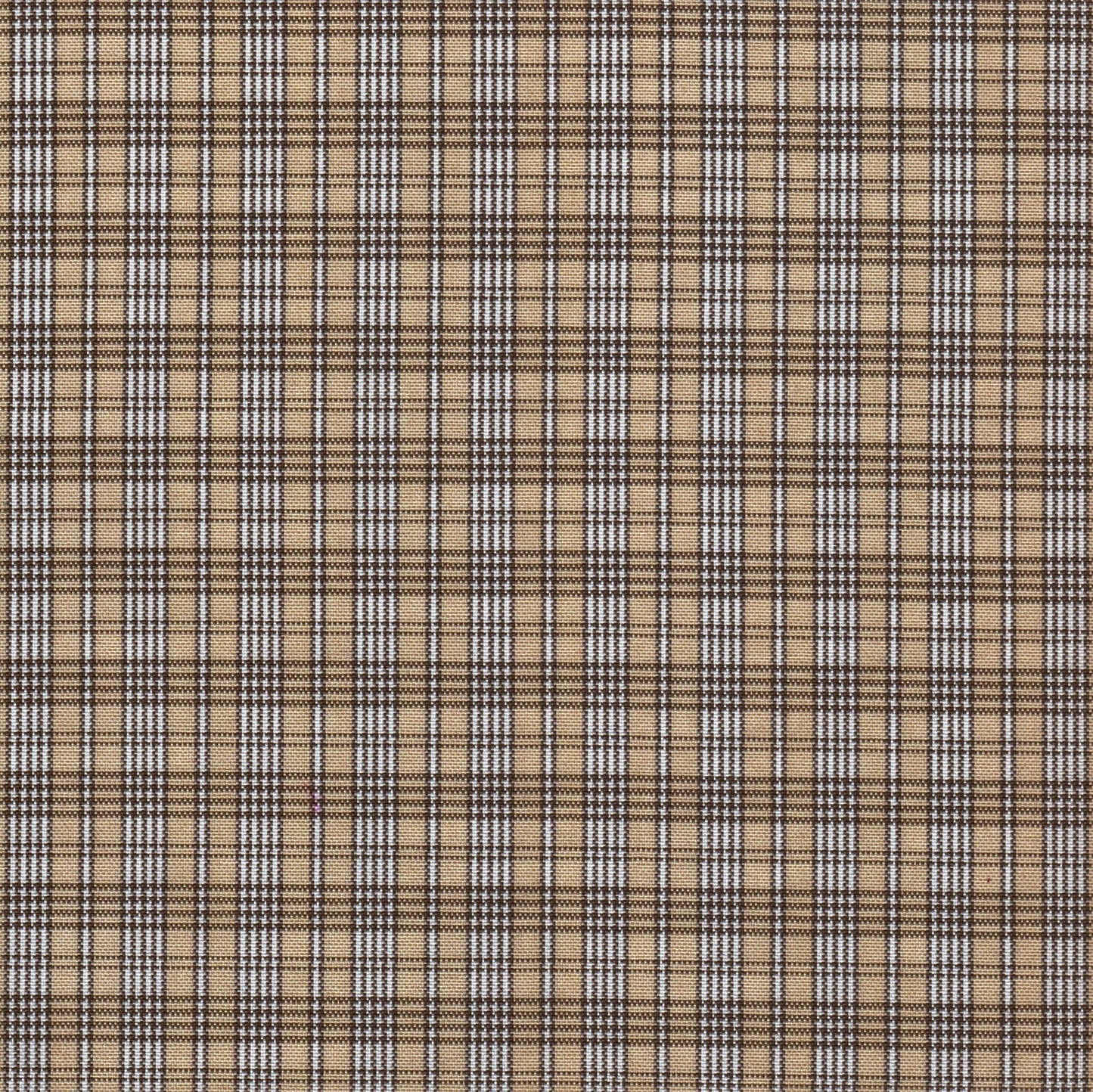 Tela escocesa de poliéster SchoolLine, cuadros marrón/beige, perfecta para uniformes escolares e institucionales.