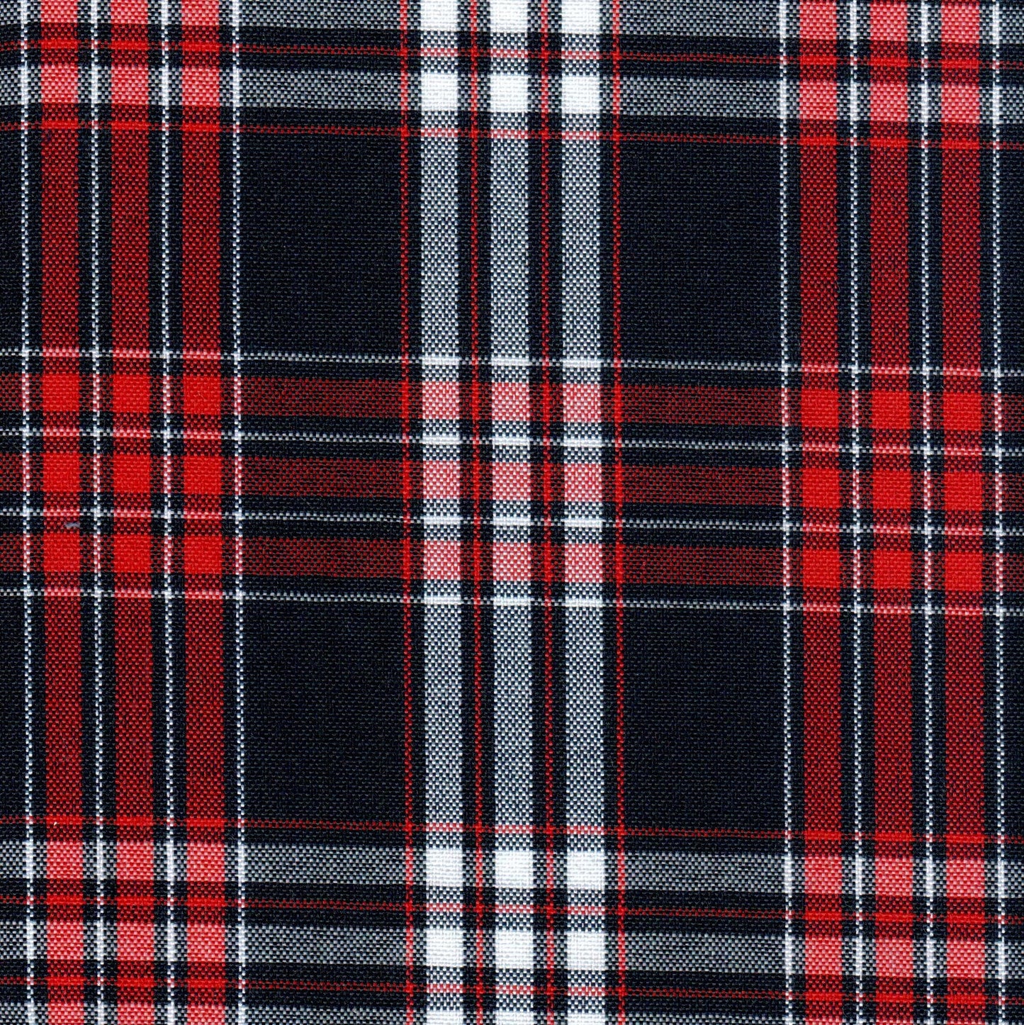 Tela escocesa de poliéster SchoolLine, tartán rojo, azul marino y blanco, para uniformes escolares e institucionales.