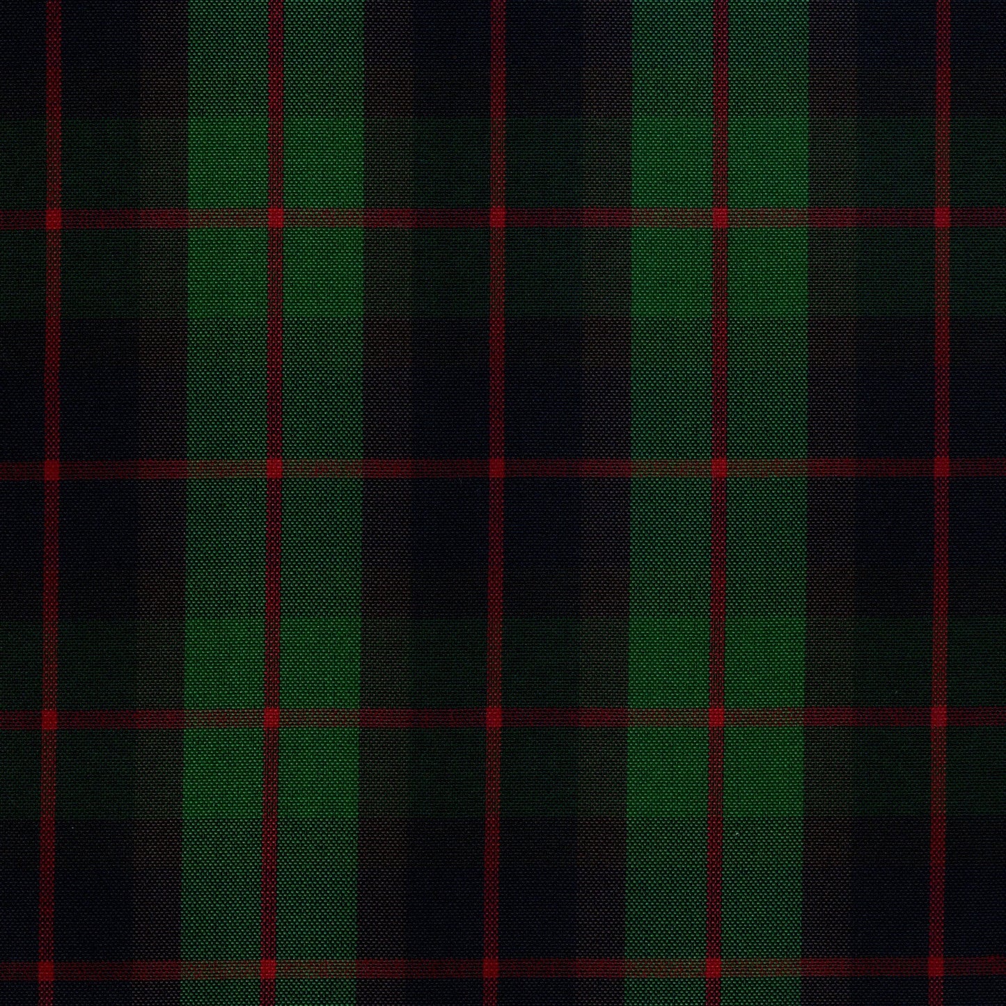 Tela escocesa de poliéster SchoolLine en verde y azul marino con cuadros rojos, ideal para uniformes escolares e institucionales