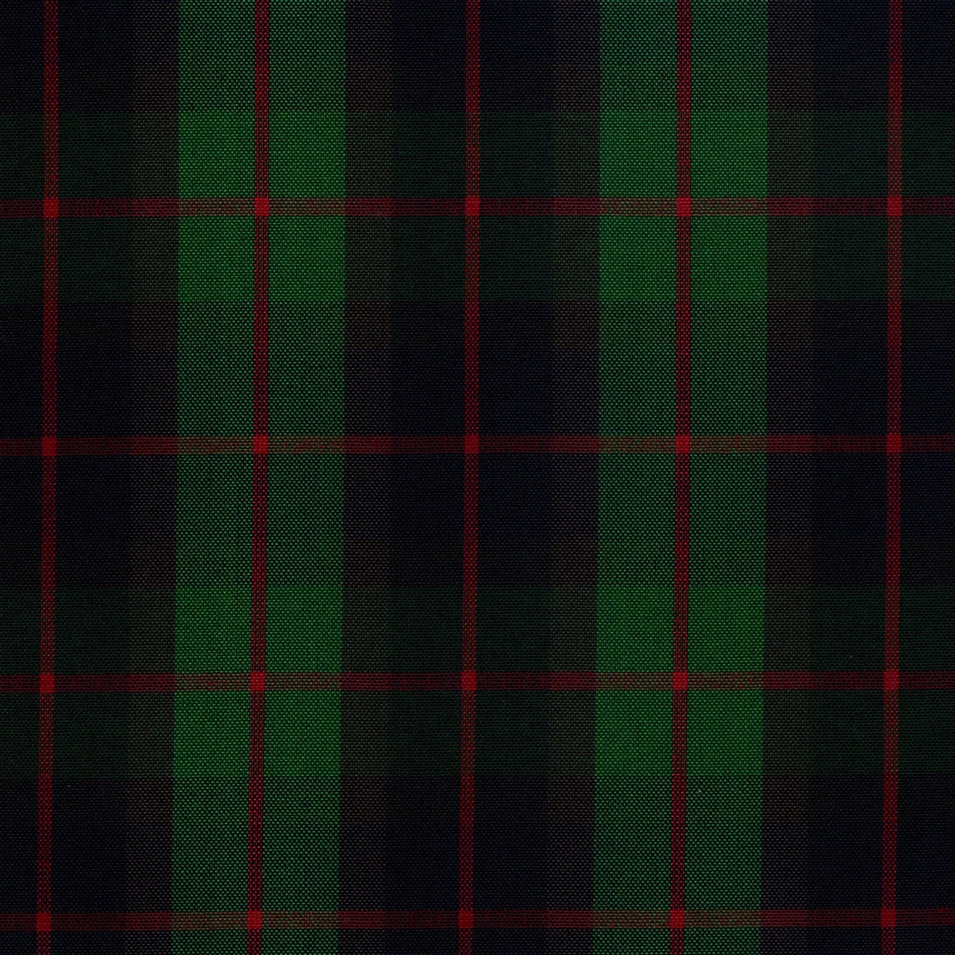 Tela escocesa de poliéster SchoolLine en verde y azul marino con cuadros rojos, ideal para uniformes escolares e institucionales