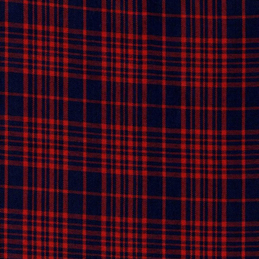 Tela escocesa de poliéster para uniformes escolares e institucionales, rojo y azul marino, SchoolLine
