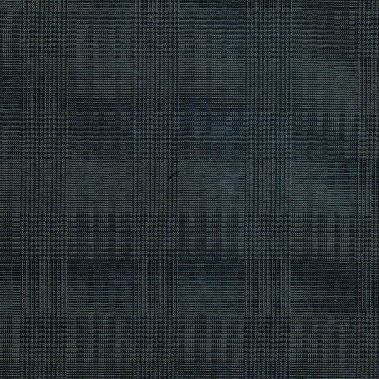 Tela escocesa de poliéster azul oscuro y gris; diseño tartán, ideal para uniformes escolares e institucionales SchoolLine.
