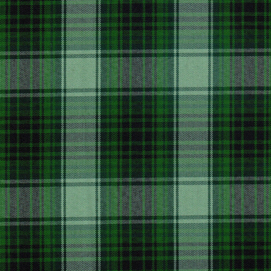 Tela escocesa de poliéster para uniformes escolares e institucionales, SchoolLine, verde intenso, negro y blanco, diseño a cuadros.