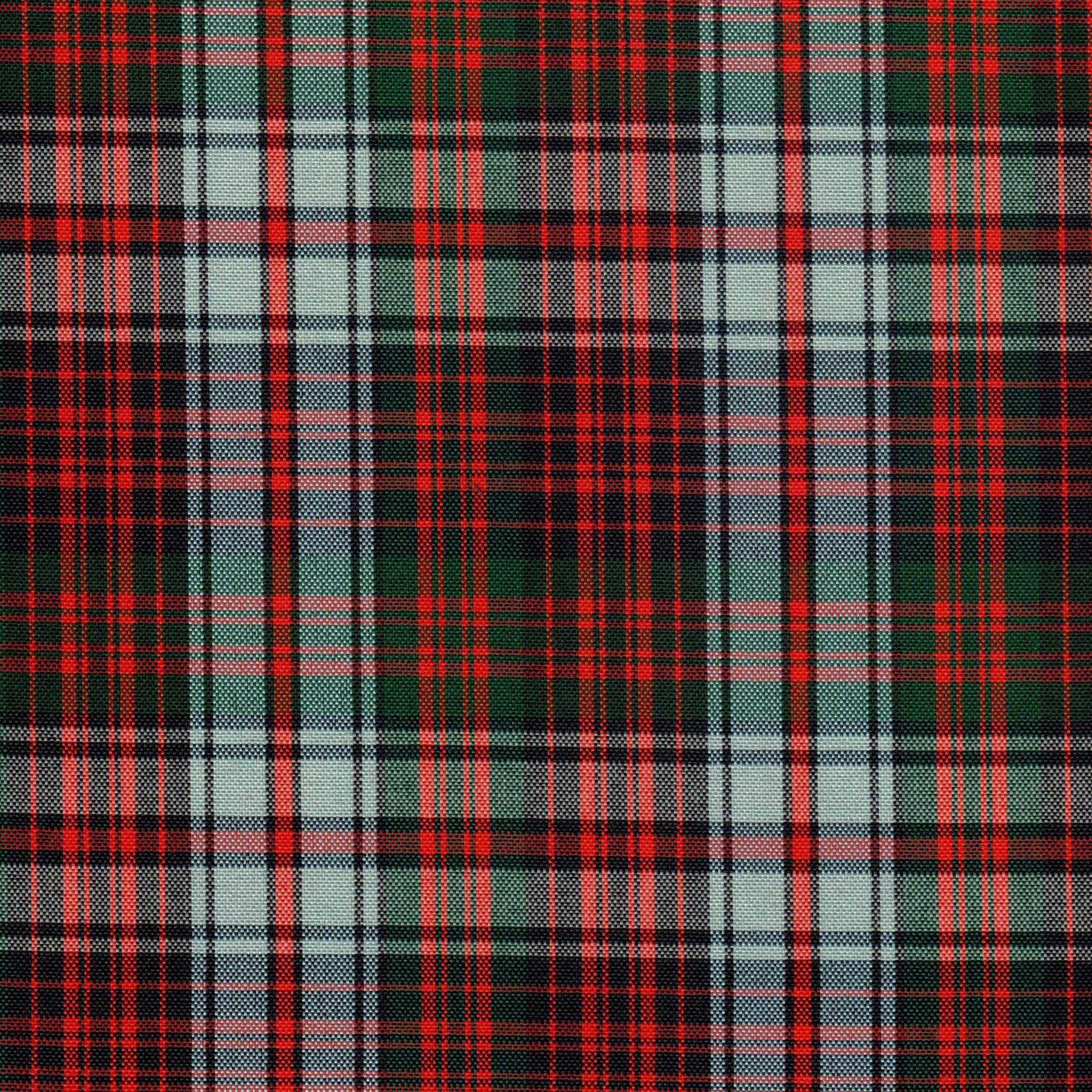 Tela escocesa de poliéster SchoolLine, rojo, verde oscuro y blanco, tela a cuadros para uniformes escolares e institucionales.