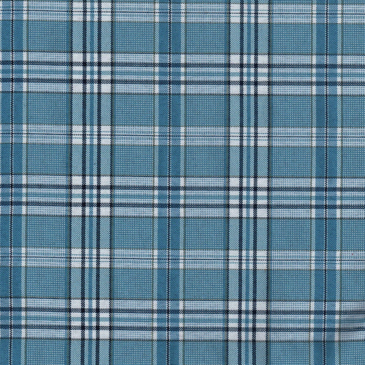 Tela escocesa de poliéster azul con cuadros tartán; ideal para uniformes escolares e institucionales SchoolLine