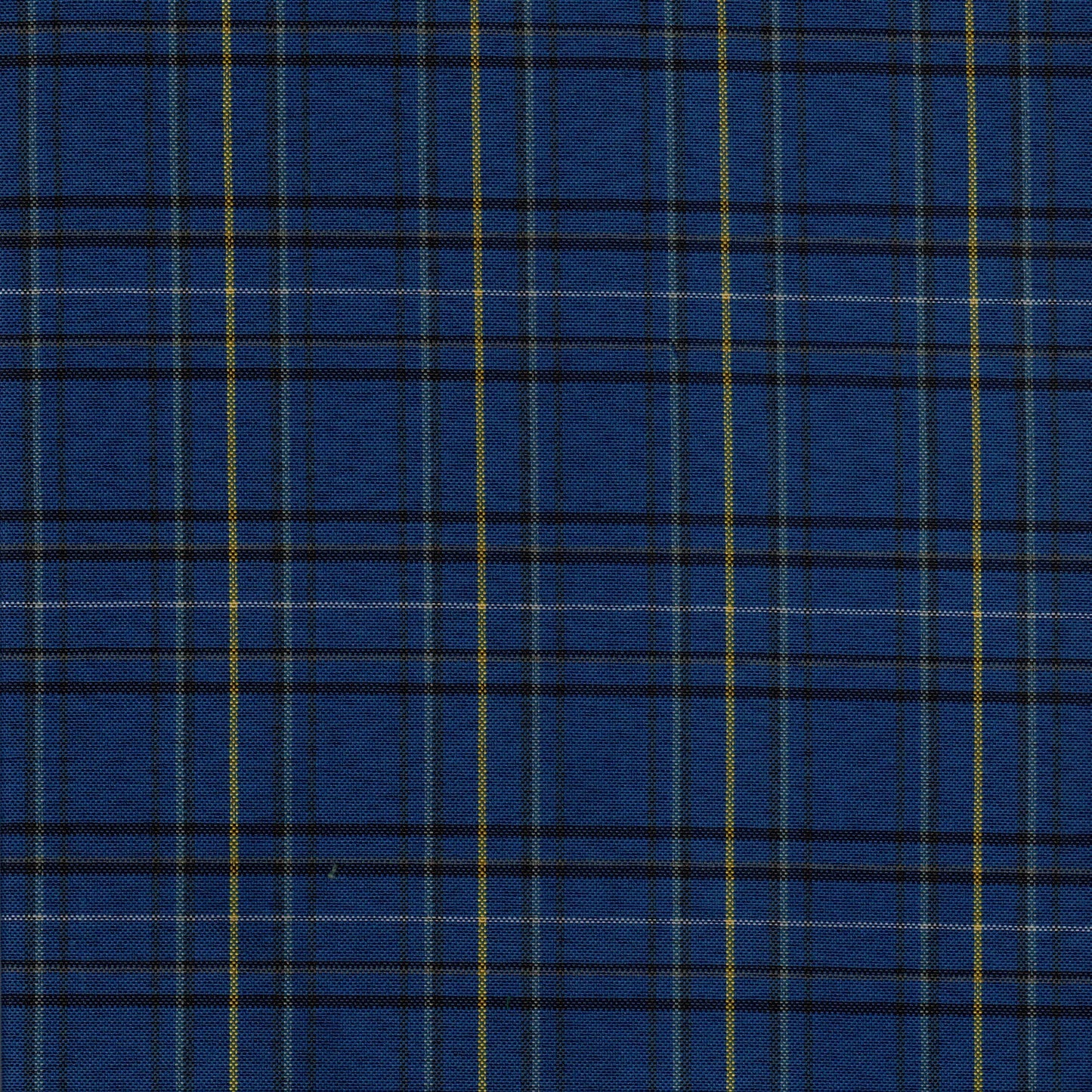 Tela escocesa de poliéster azul con rayas amarillas; tela para uniformes escolares e institucionales SchoolLine