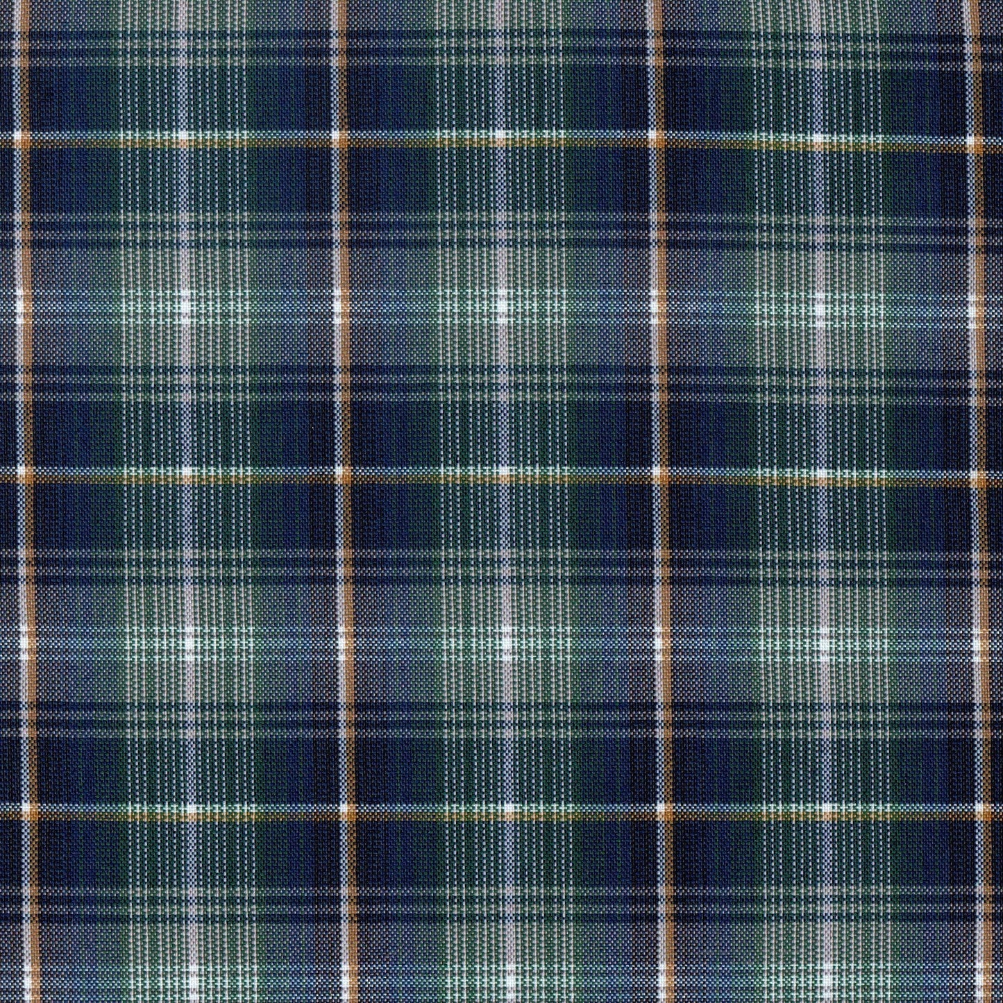 Tela escocesa de poliéster SchoolLine en azul, verde y blanco con patrón tartán, ideal para uniformes escolares e institucionales.