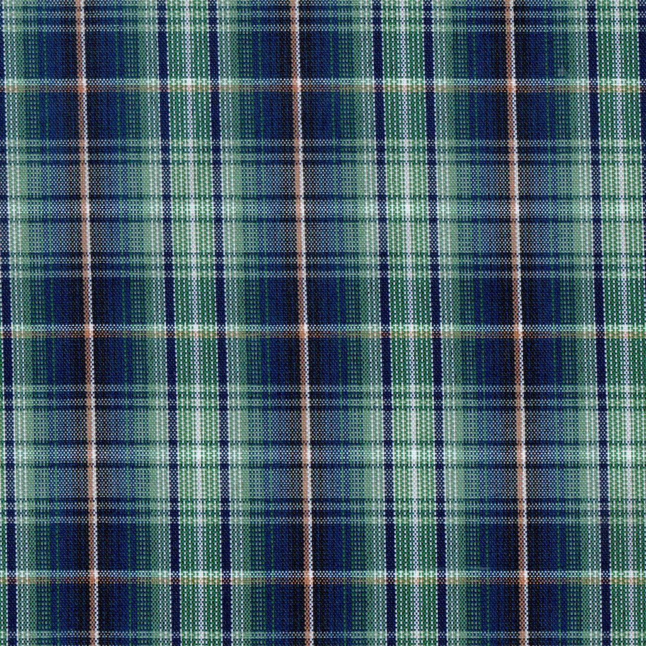Tela escocesa de poliéster SchoolLine azul marino y verde, ideal para uniformes escolares e institucionales.