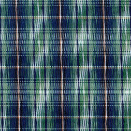 Tela escocesa de poliéster SchoolLine azul marino y verde, ideal para uniformes escolares e institucionales.