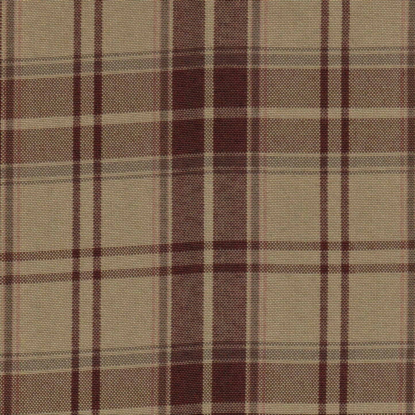 Tela escocesa de poliéster SchoolLine en beige, marrón y burdeos; ideal para uniformes escolares e institucionales.