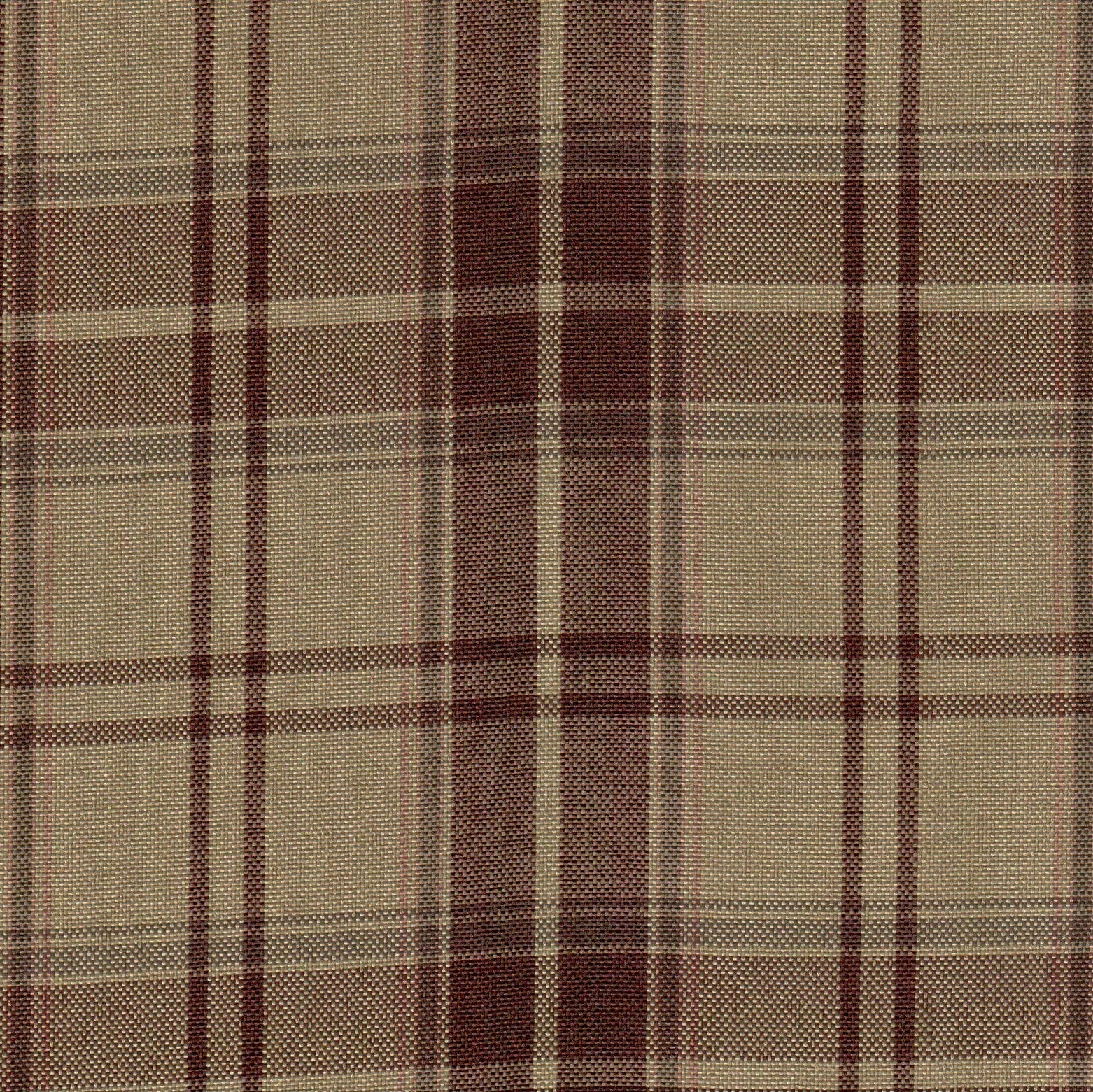 Tela escocesa de poliéster SchoolLine en beige, marrón y burdeos; ideal para uniformes escolares e institucionales.