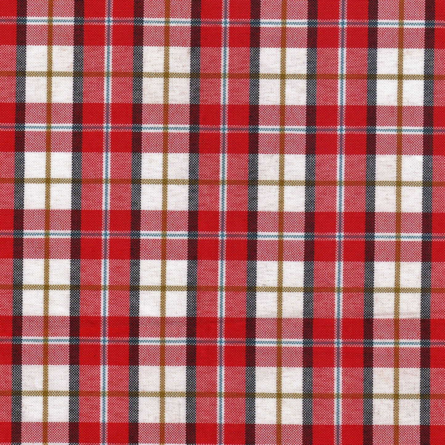 Tela escocesa de poliéster para uniformes, patrón tartán rojo con cuadros blancos y negros, SchoolLine.