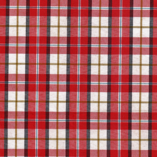 Tela escocesa de poliéster para uniformes, patrón tartán rojo con cuadros blancos y negros, SchoolLine.