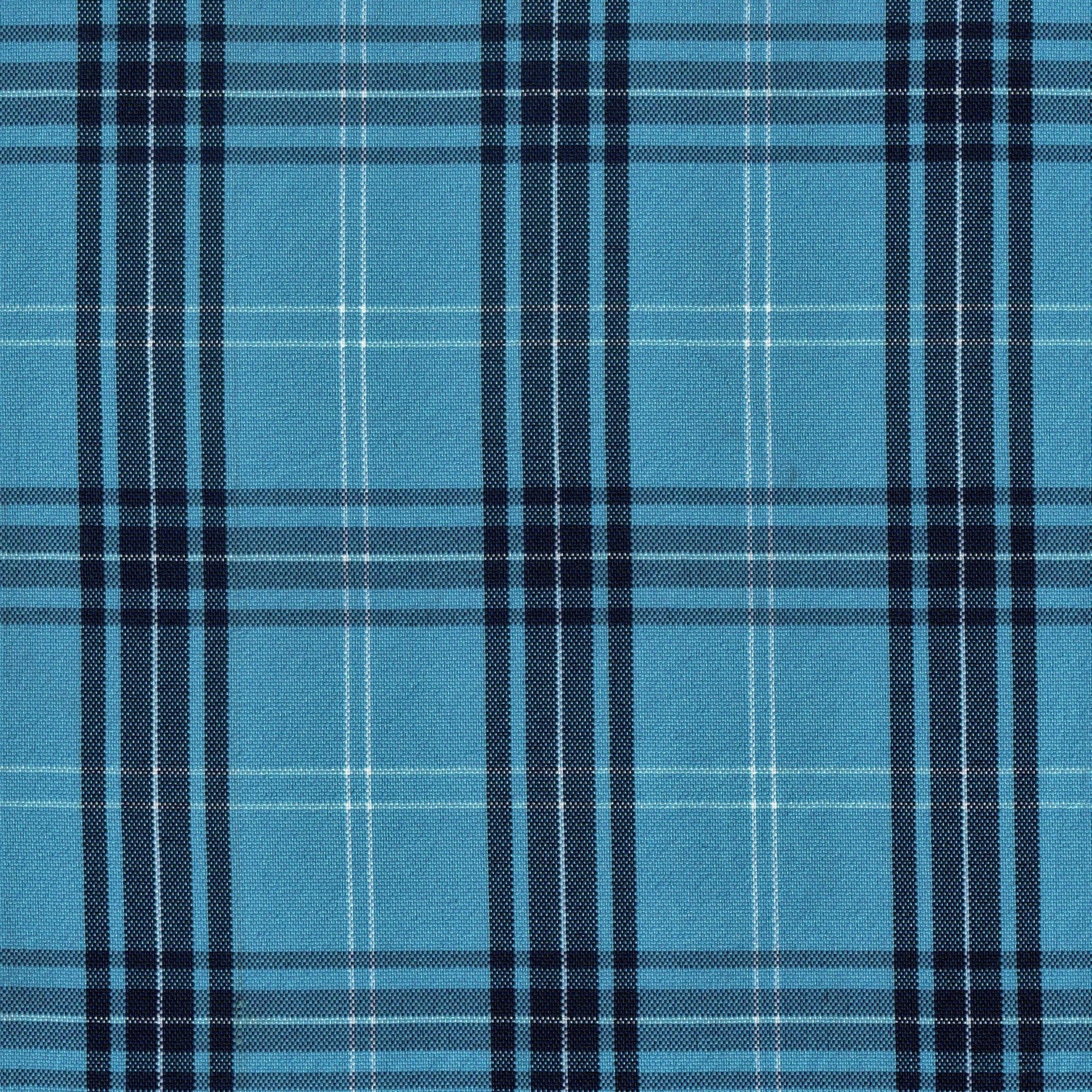 Tela escocesa de poliéster SchoolLine turquesa con cuadros azul marino, para uniformes escolares e institucionales