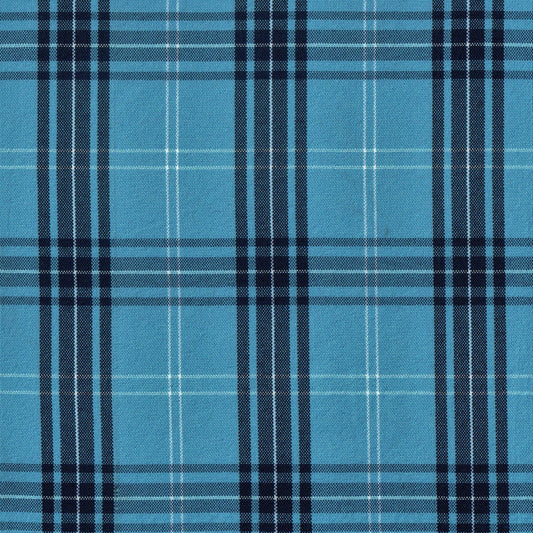 Tela escocesa de poliéster SchoolLine turquesa con cuadros azul marino, para uniformes escolares e institucionales