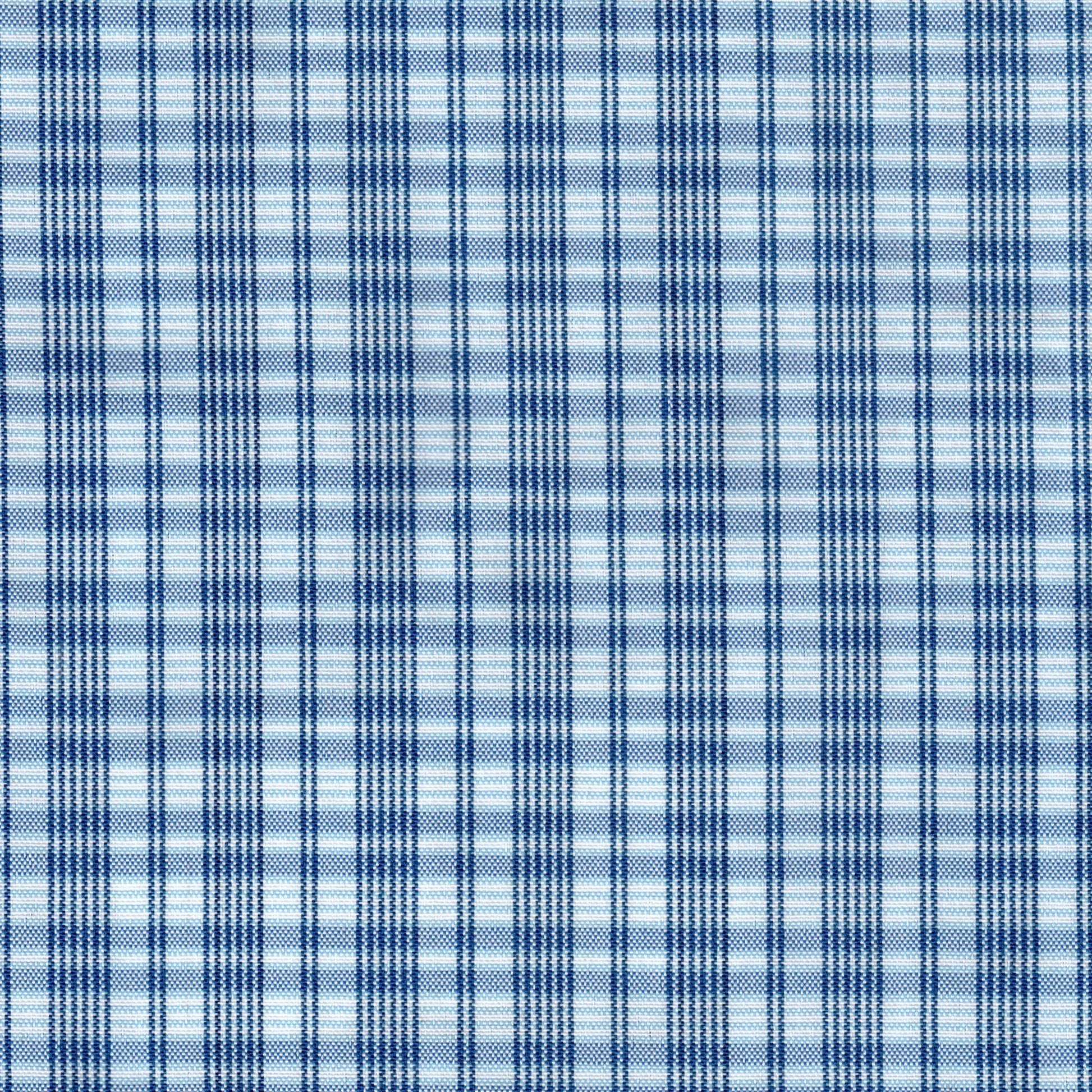 Tela escocesa de poliéster azul y blanco a cuadros, perfecta para uniformes escolares e institucionales SchoolLine