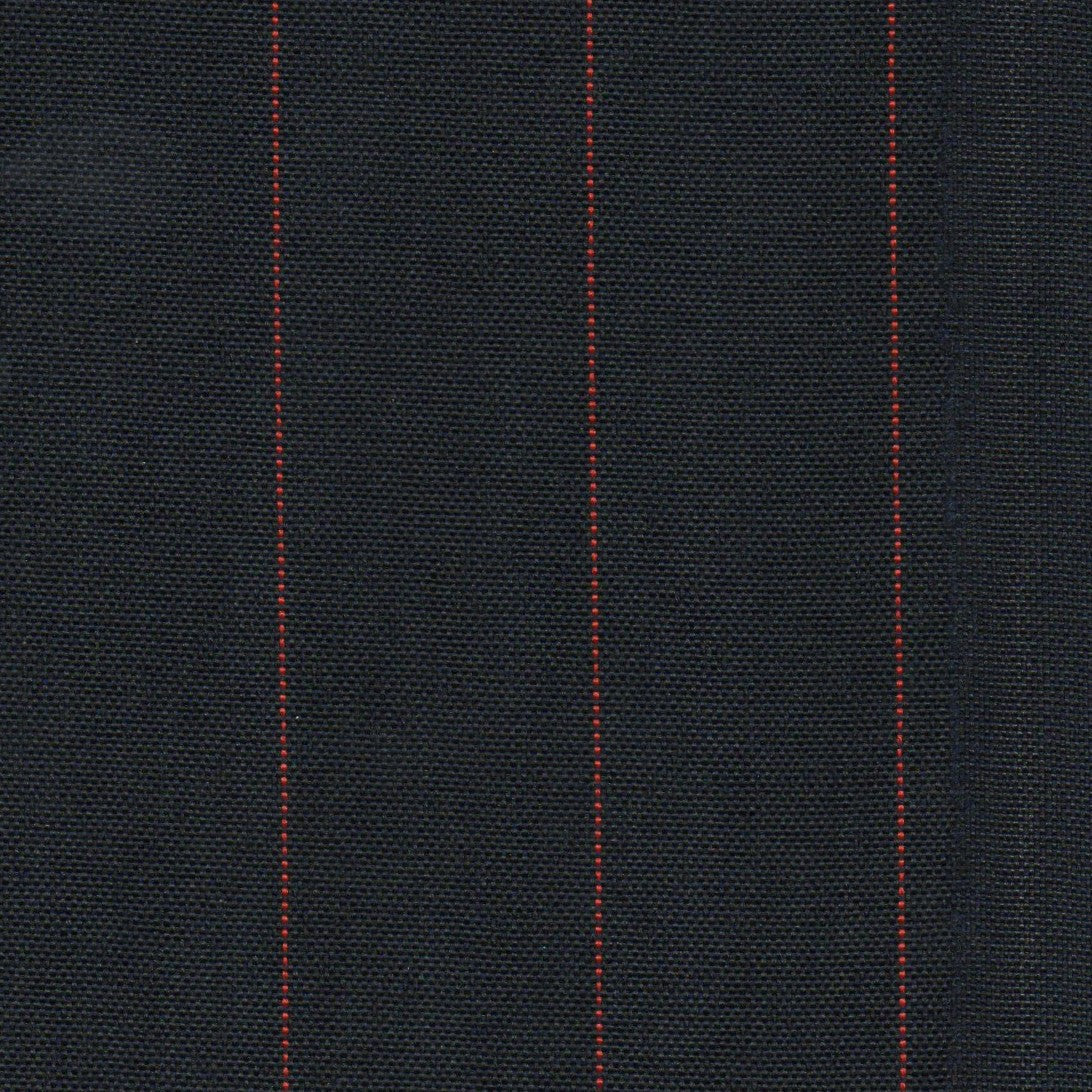 Tela escocesa de poliéster azul marino con finas líneas rojas; ideal para uniformes escolares e institucionales SchoolLine.