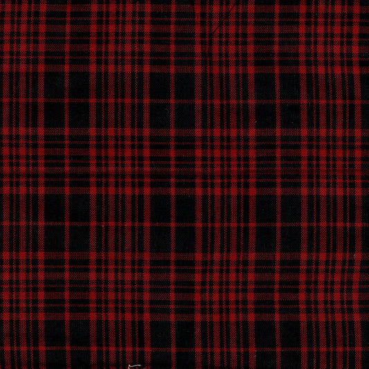 Tela escocesa de poliéster SchoolLine en rojo y negro, tartán para uniformes escolares.